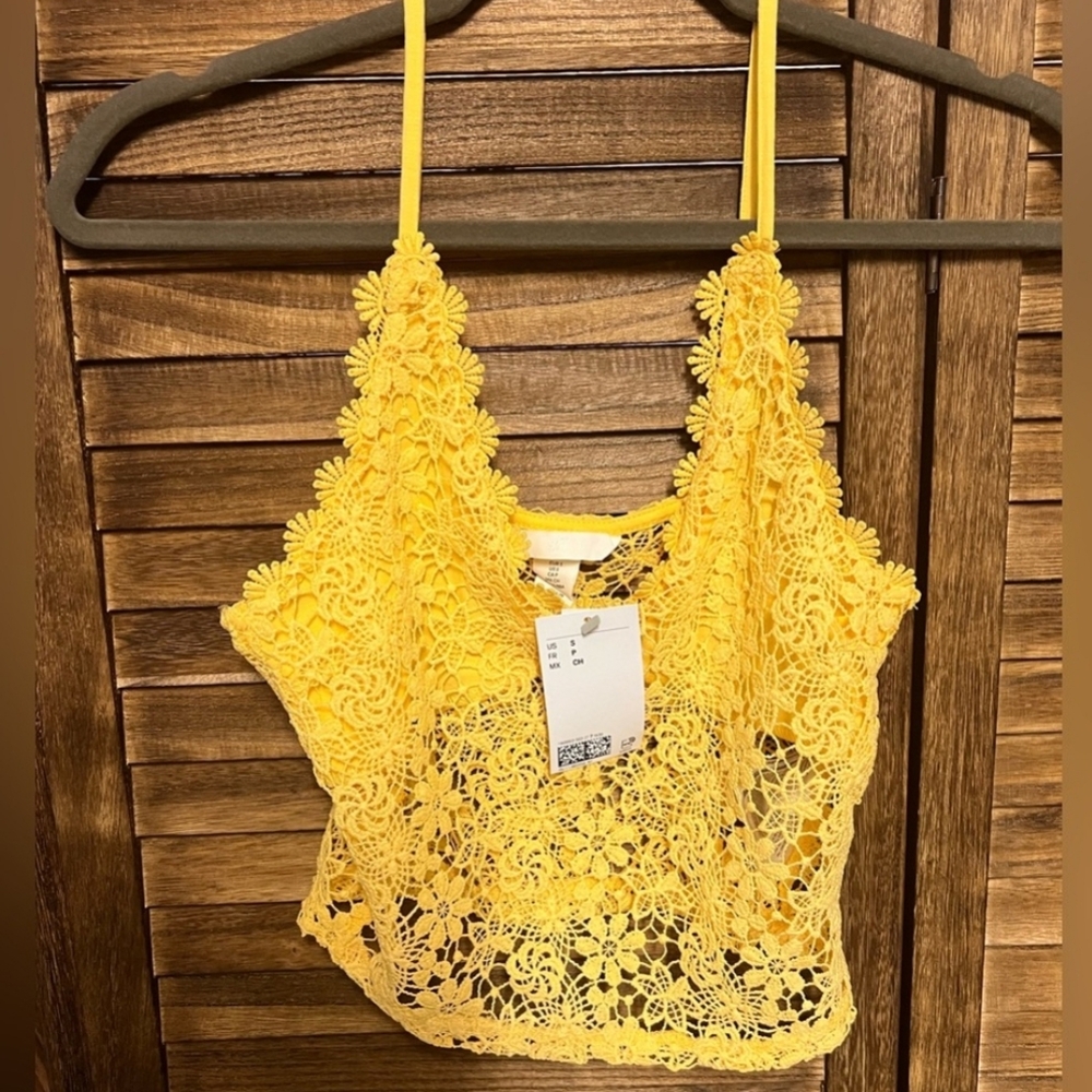H&M Yellow Lace Camisole